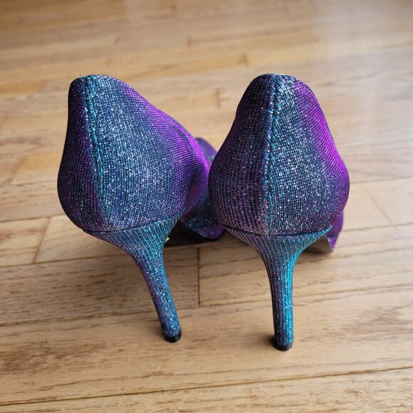 Nine West Love Fury Sparkly Platform Heel Shoes 7 - Picture 11 of 16